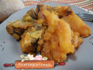 Costine di maiale, patate e zafferano